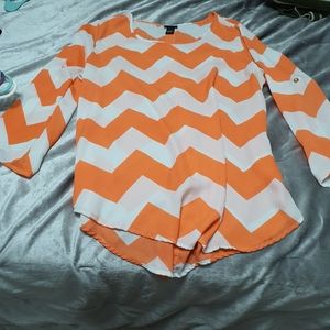 Rue 21 Orange and White Blouse